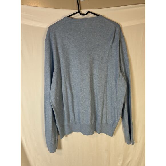 Men’s Polo Ralph Lauren Crew Neck Sweater Blue Cotton Cashmere Silk XL Classic - Picture 2 of 6